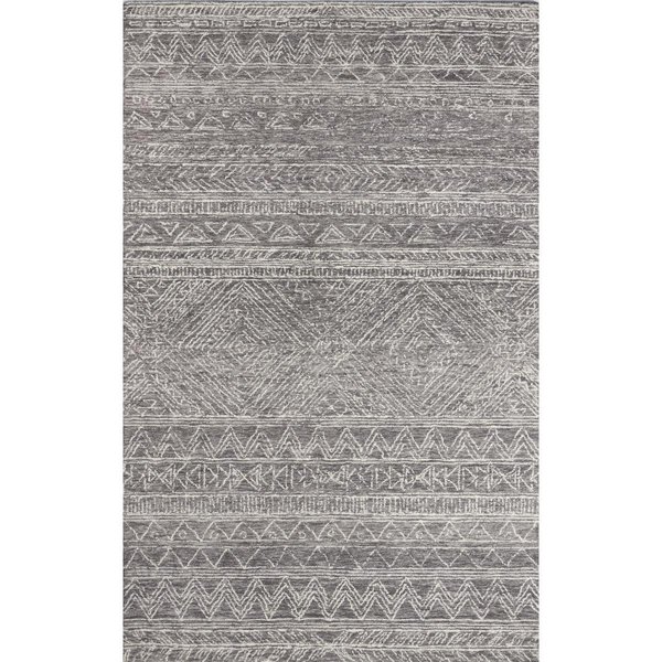 Momeni 2 x 8 ft. Mallorca-1 Hand Hooked Runner Rug Grey MALLOMRC-1GRY2080